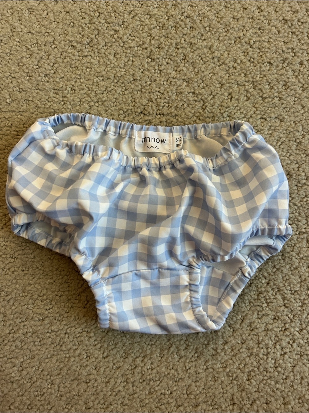 Minnow Swim Diaper Cover Blue Gingham